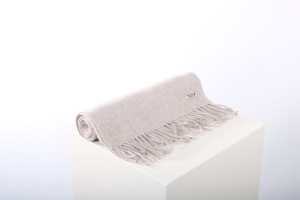 Wool cashmere scarf grey/beige